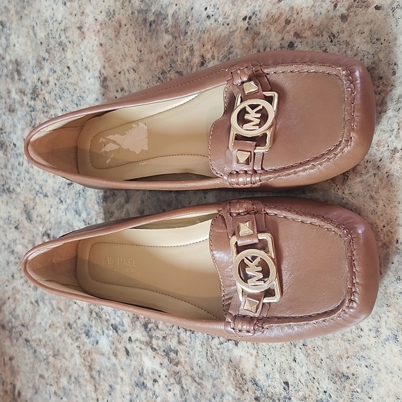 Michael Kors Brown Loafers with Gold Accents - Picture 1 of 11